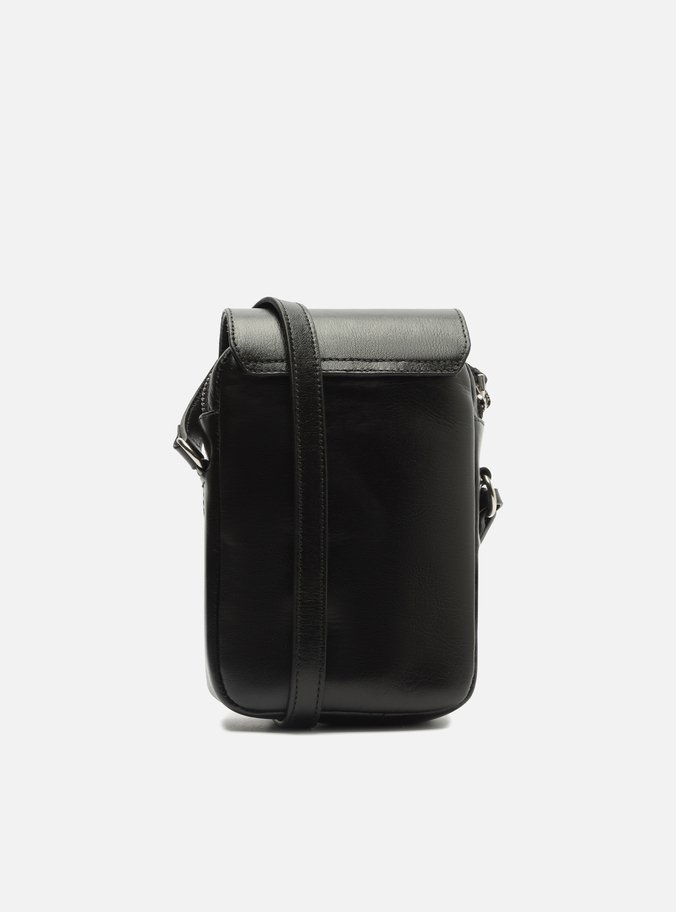 Bolsa Tiracolo Couro Preta Pequena