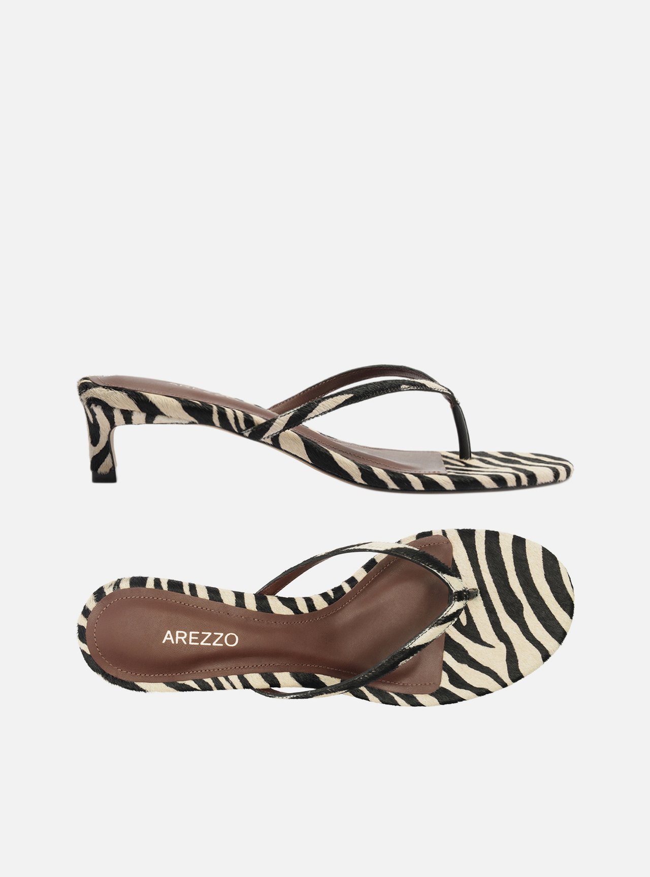 Tamanco Preto/Bege Salto Fino Pelo Zebra — foto 5
