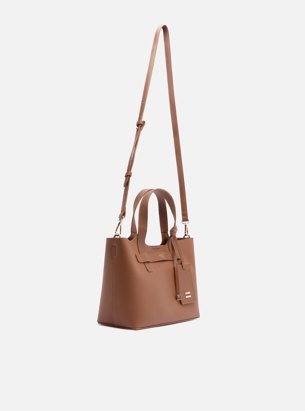Bolsa Tote Marrom Média Metais — foto 5