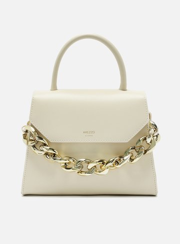 Bolsa Satchel Off-White Iara Média Bege
