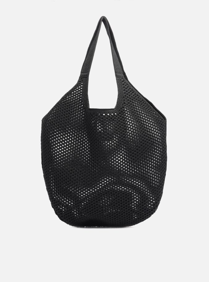 Bolsa Shopping Preta Crochê Mayra Grande