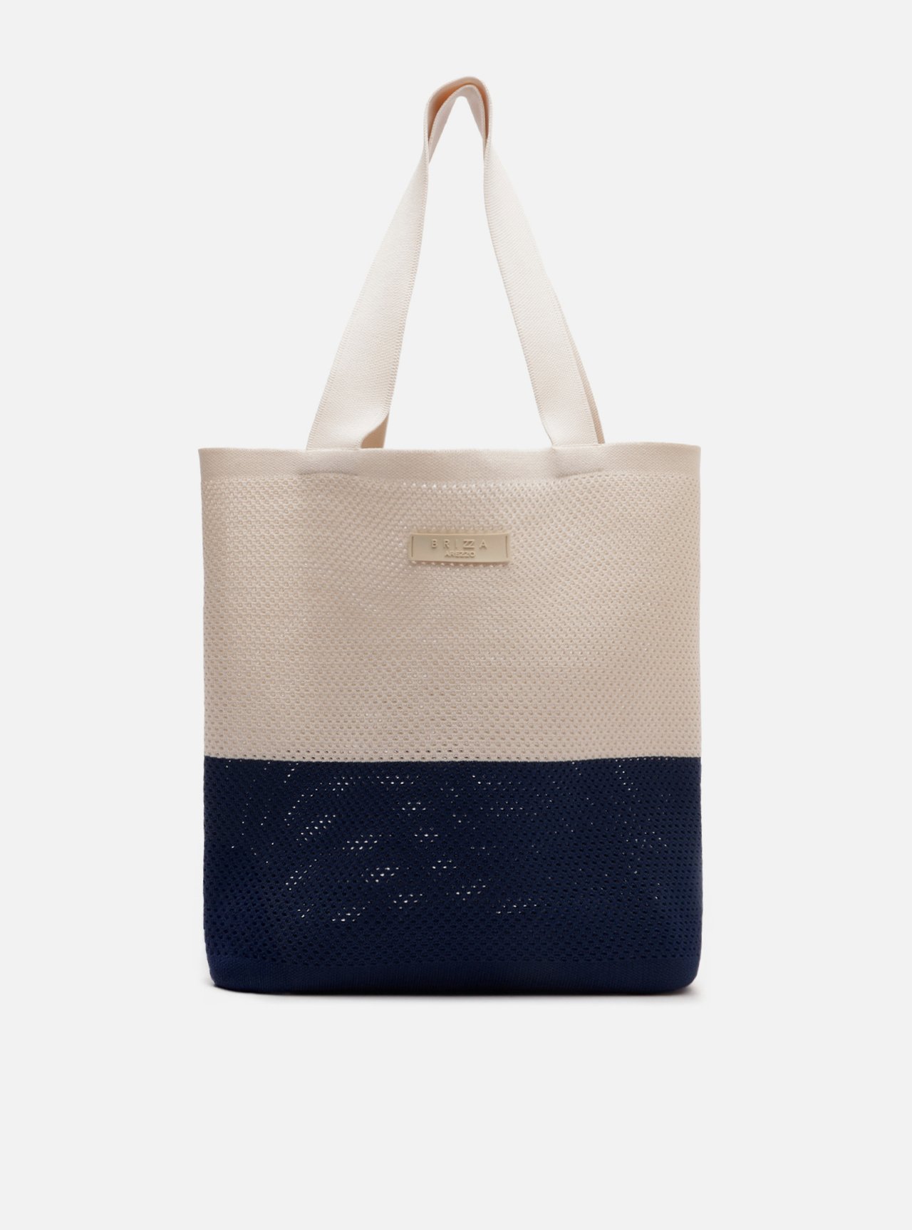 Bolsa Shopping Marinho Duo Crochê Média Brizza — foto 1