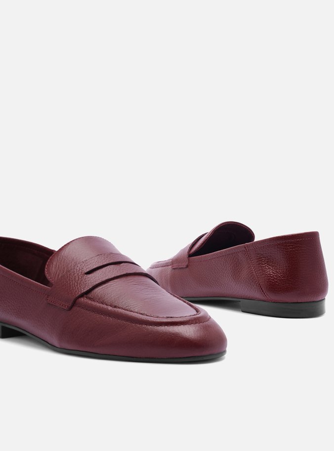 Mocassim Bordô Couro