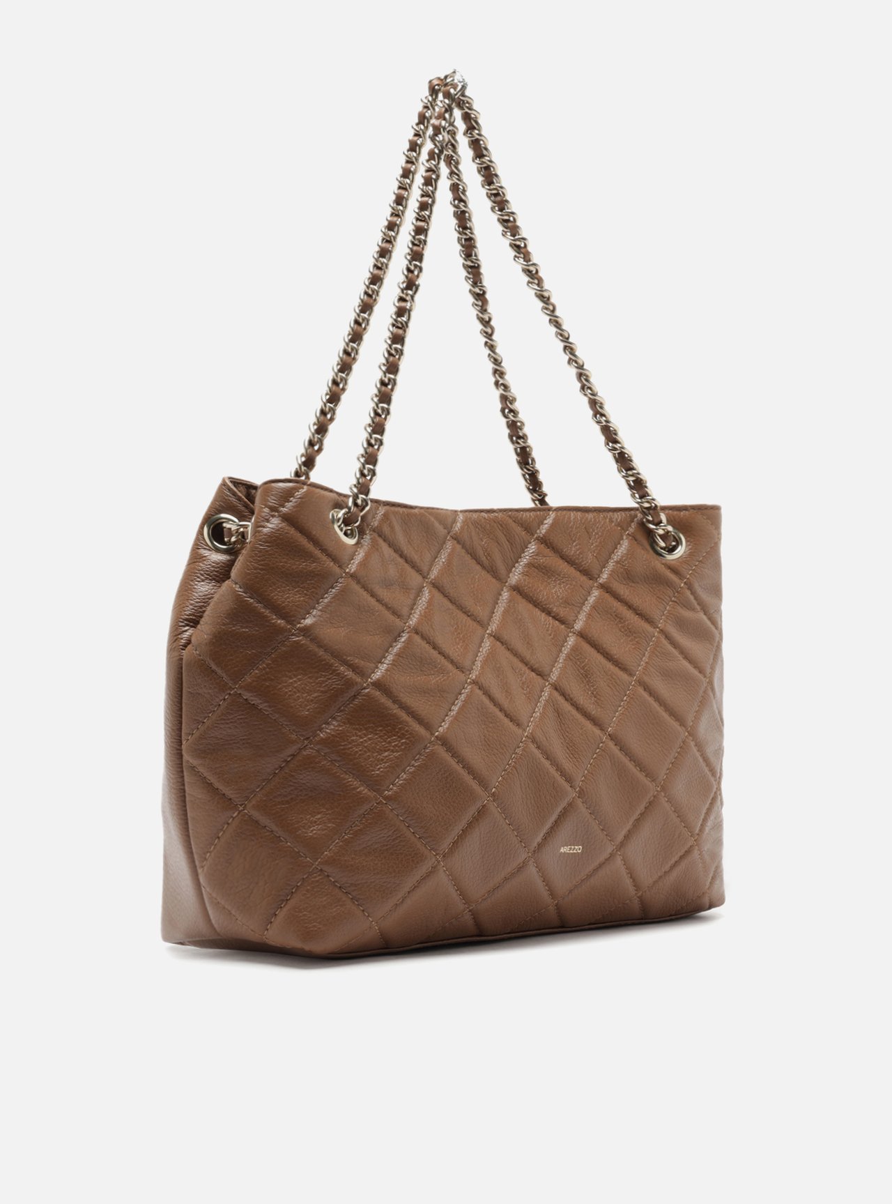 Bolsa Tote Marrom Couro Matelassê Média — foto 5