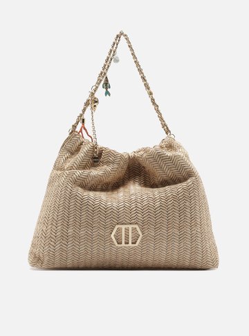 Bolsa Hobo Bege Ráfia Esther Grande
