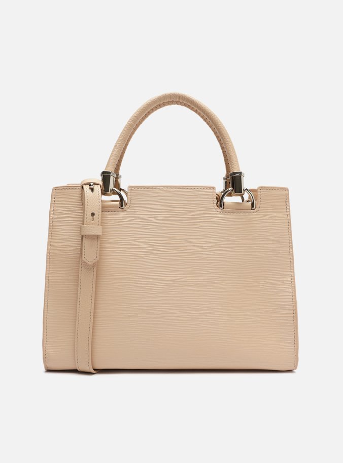 Bolsa Tote Nude Couro Abbraccio Grande Texturizada