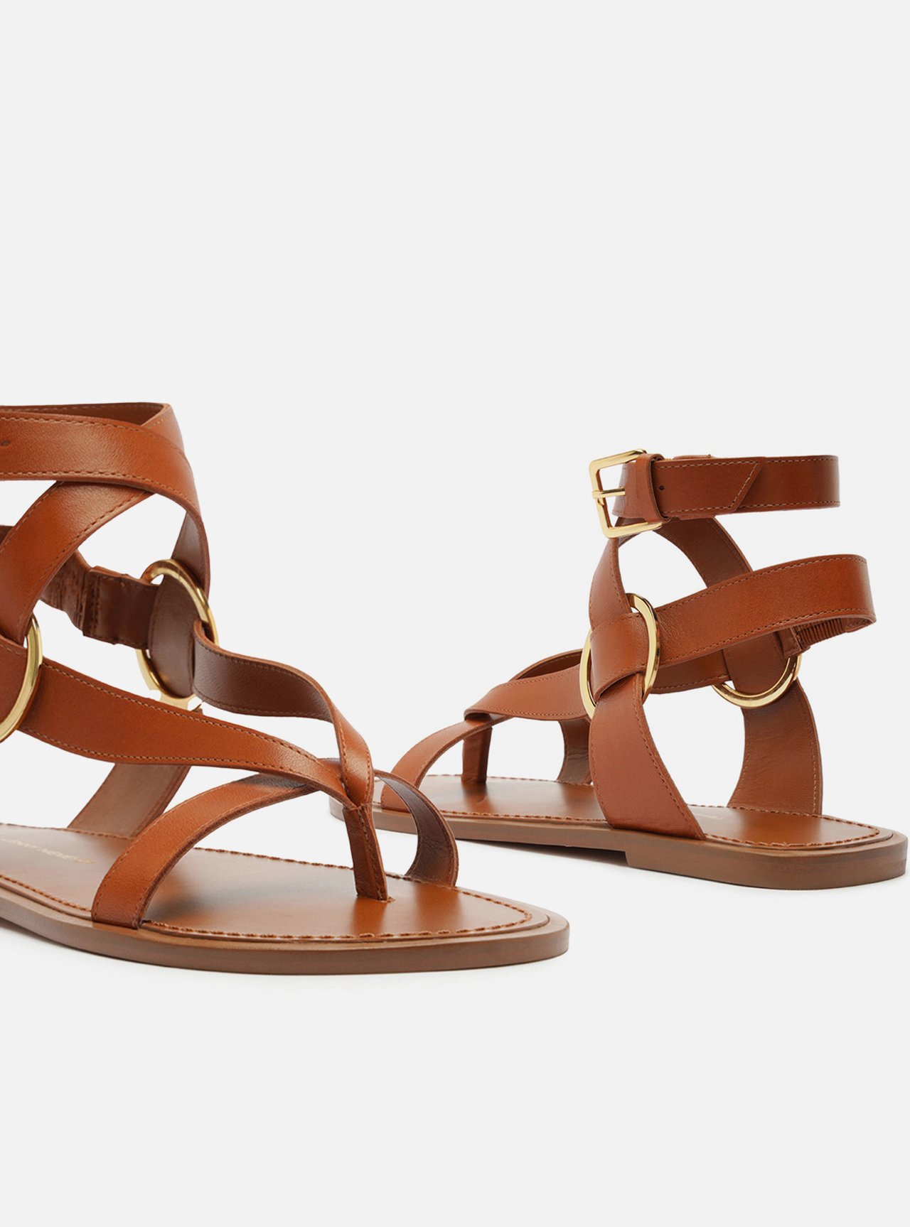 Rasteira Marrom Couro Tiras Largas Lenny Niemeyer — foto 4