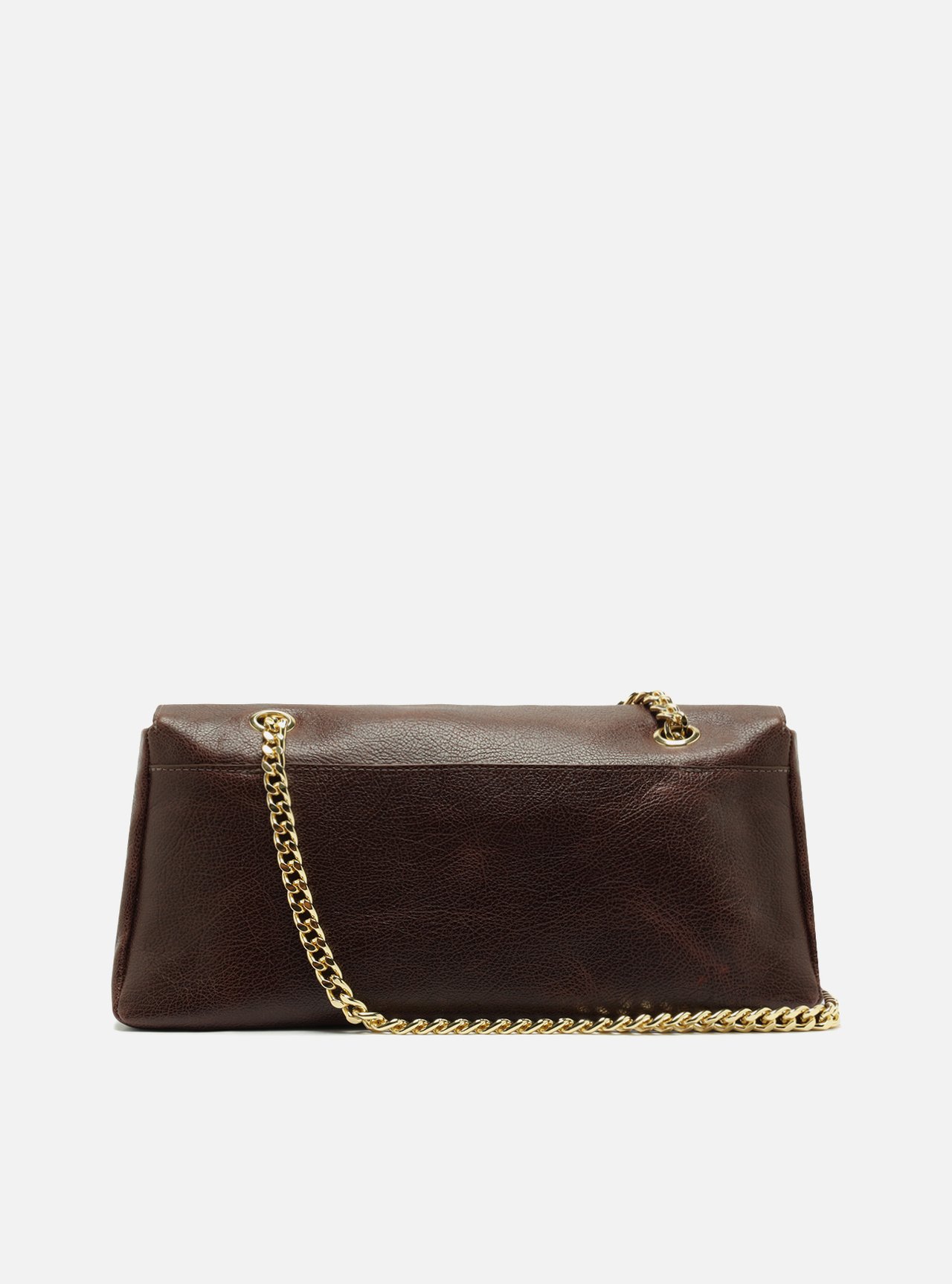 Bolsa Tiracolo Marrom Couro Grande Croco Corrente — foto 3