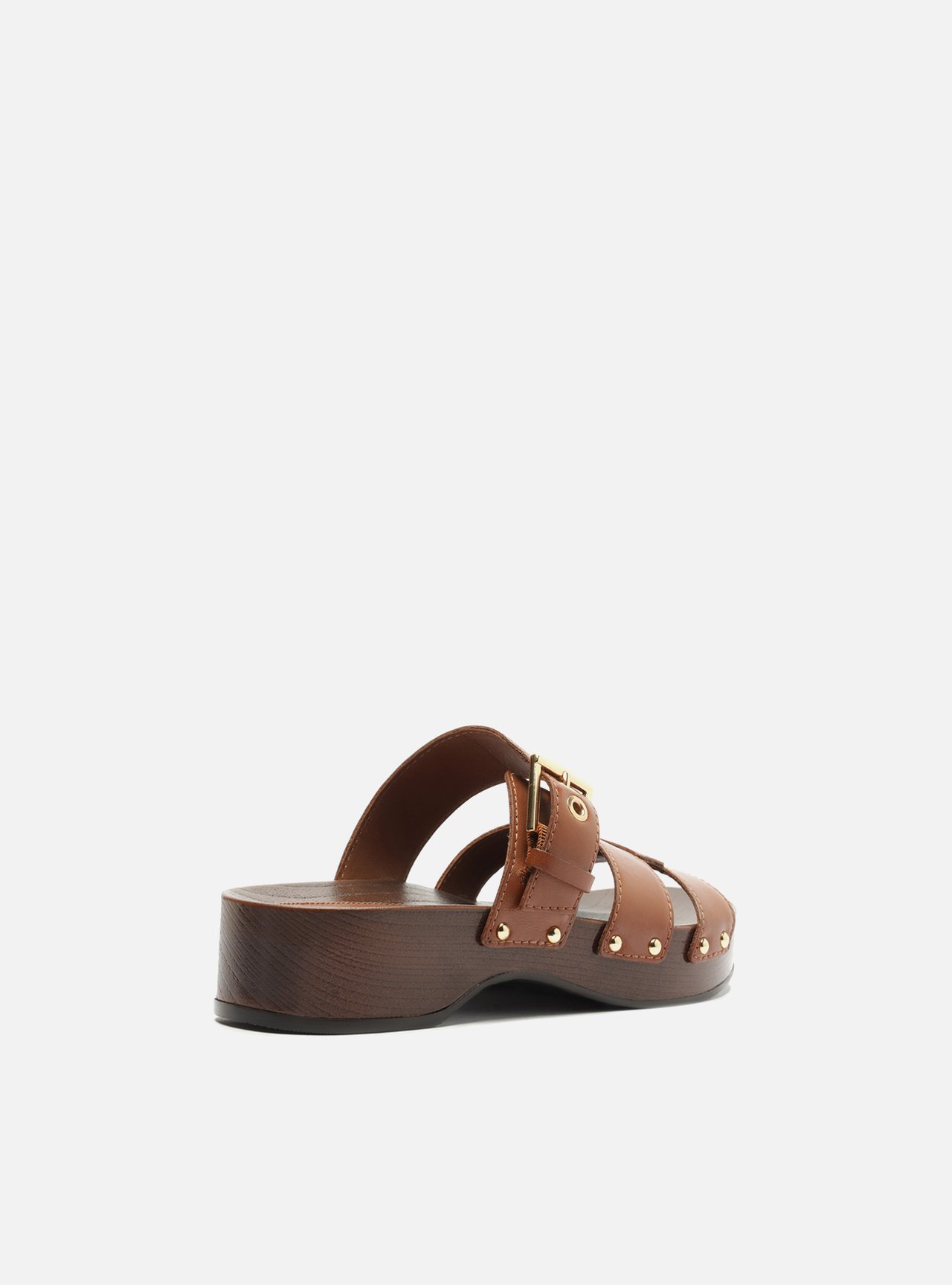 Sandália Clog Marrom Couro Flatform Lauren — foto 3