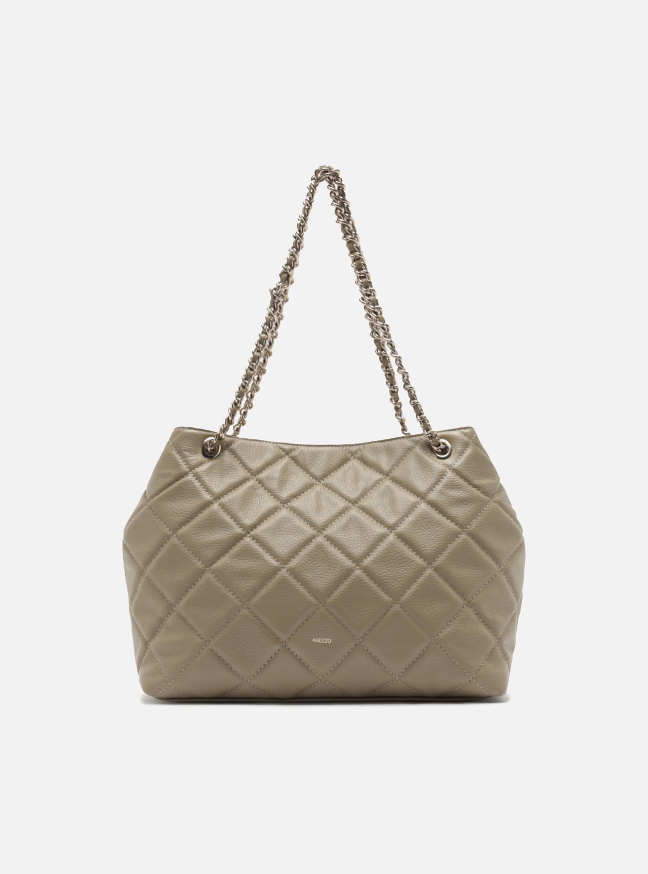 Bolsa Tote Cinza Couro Matelassê Gab Média — foto 1