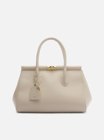 Bolsa Tote Off White Couro Grande Encaixe Metal