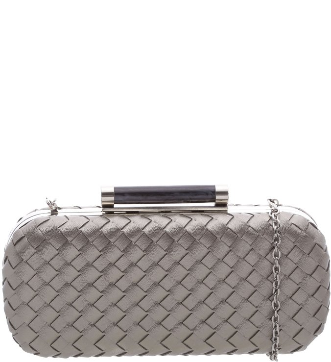 Bolsa Clutch Tressê Prata
