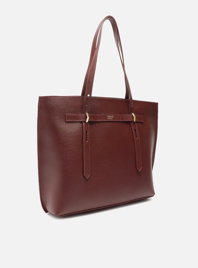 Bolsa Shopping Vermelha Grande Alças Metais