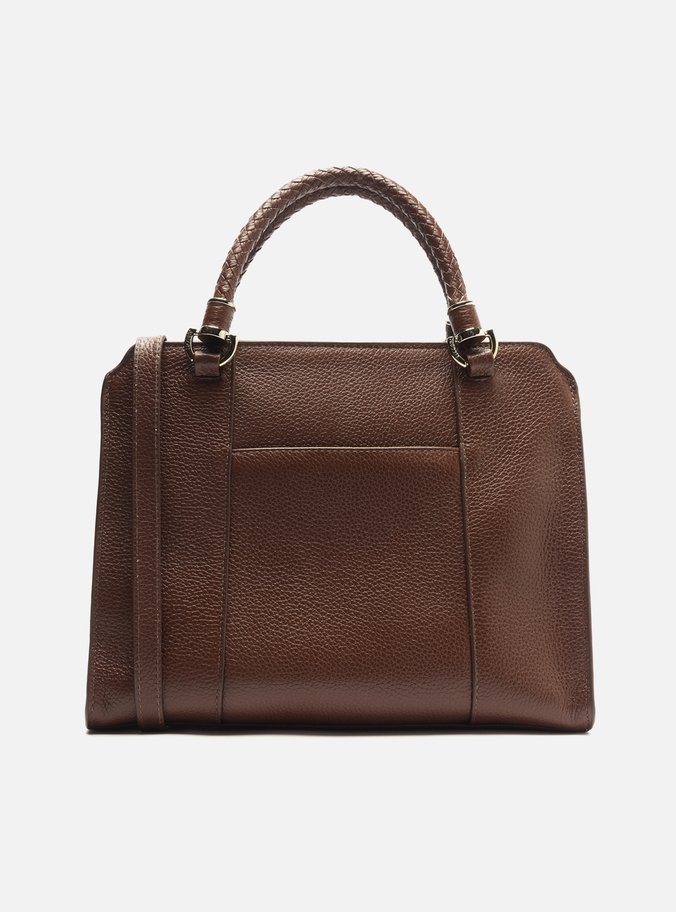 Bolsa Tote Marrom Escuro Couro Piazza Grande