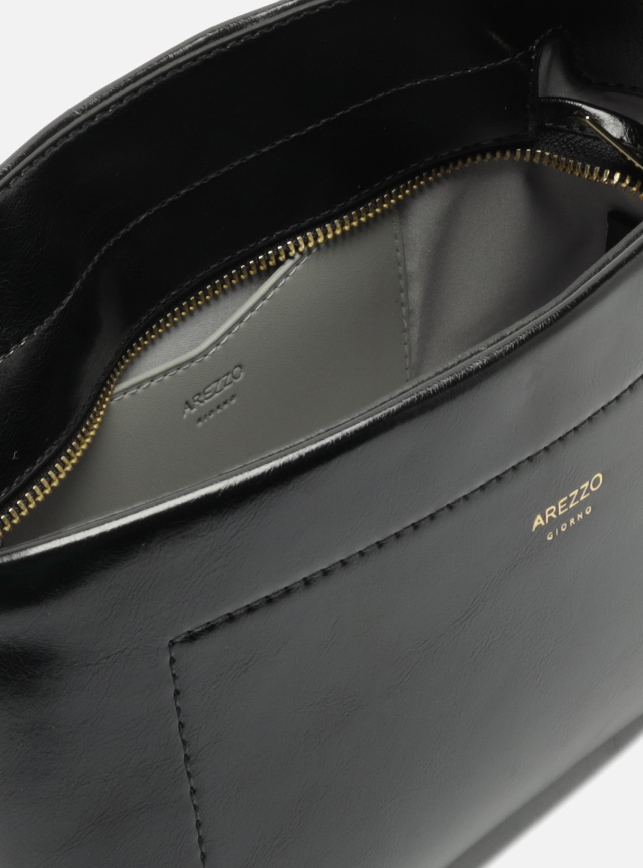 Bolsa Tiracolo Preta Média Detalhe Costura — foto 4