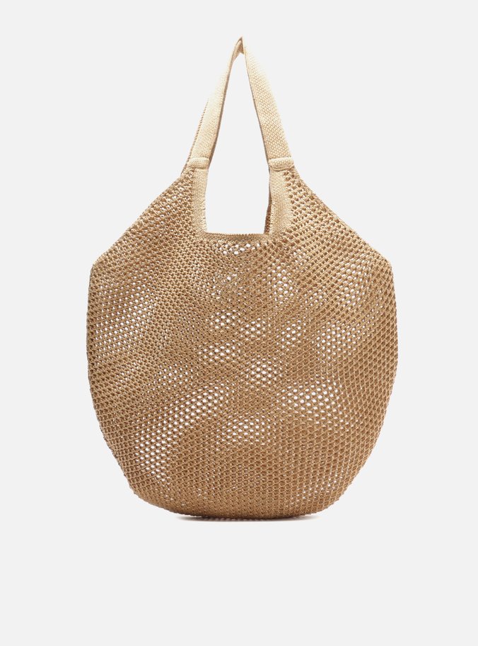 Bolsa Shopping Bege Crochê Mayra Grande