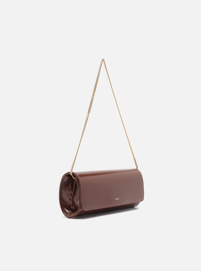 Bolsa Tiracolo Marrom Couro Pequena Alongada