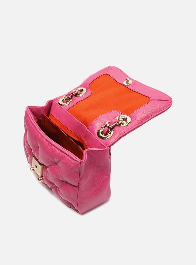 Bolsa Tiracolo Rosa Couro Mizz Stones Pequena