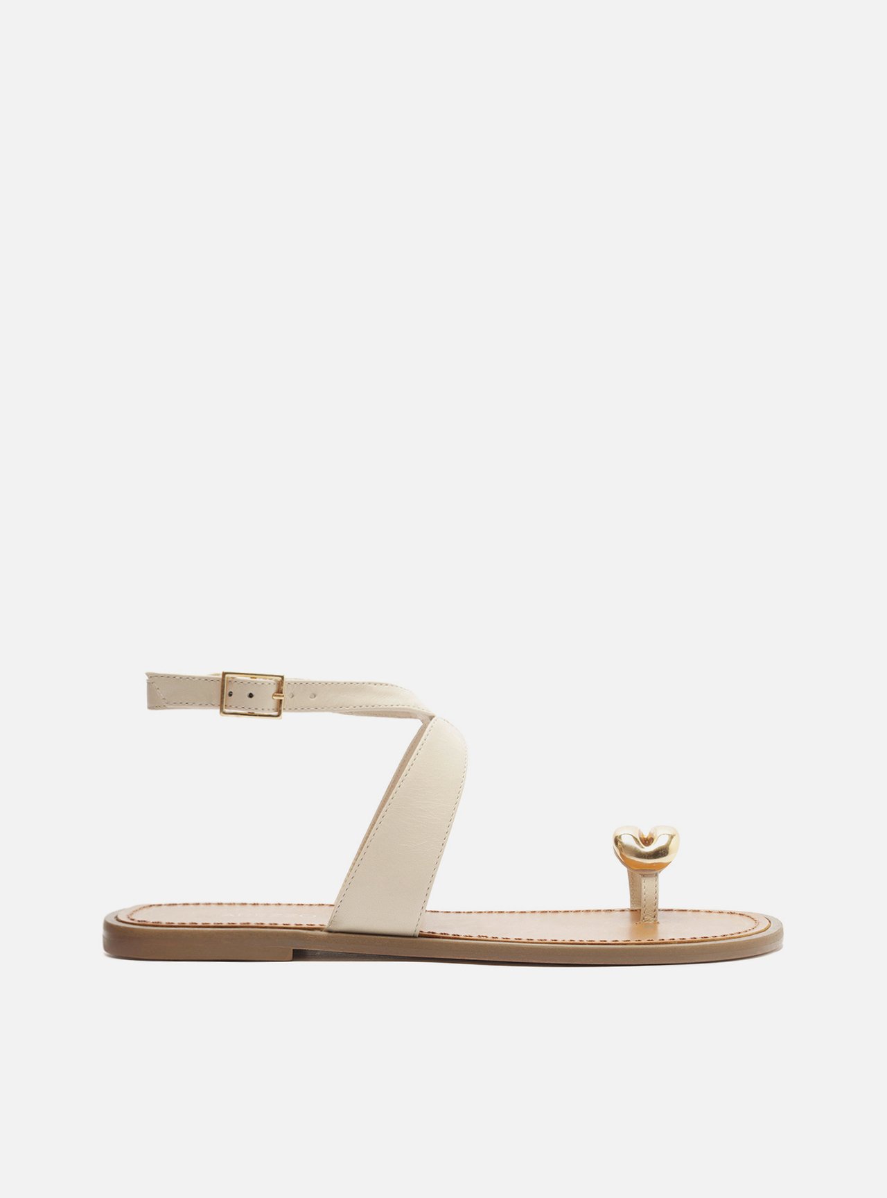 Sandália Rasteira Off-White Couro Metal Bold — foto 1