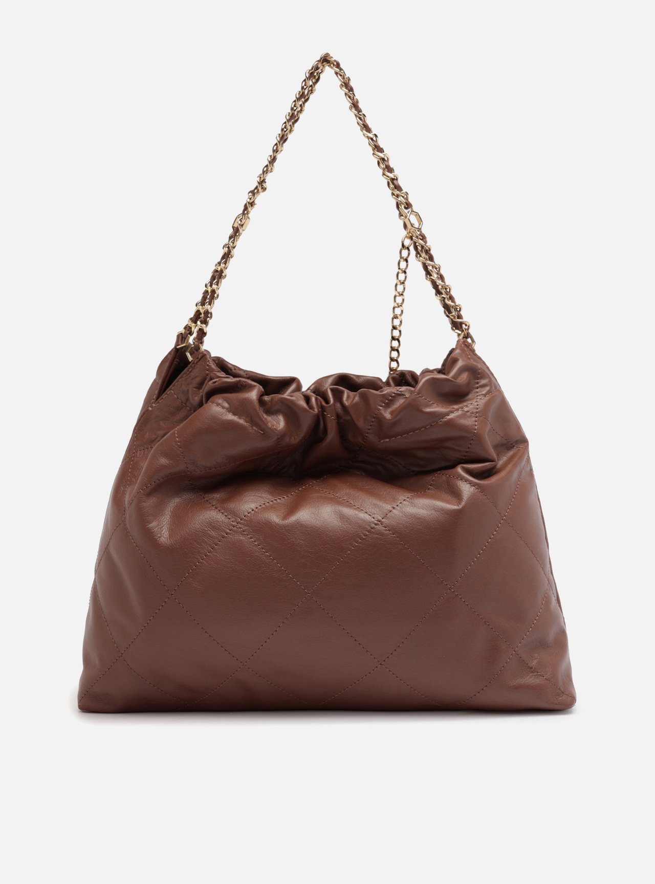 Bolsa Hobo Marrom Couro Grande — foto 3