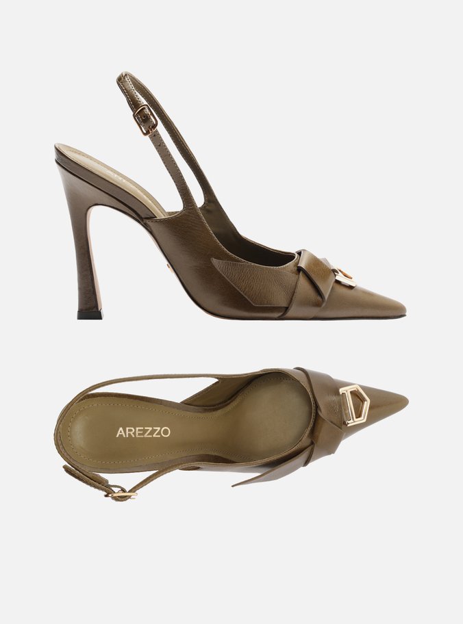 Mule Vermelho Couro Bico Fino Salto Alto