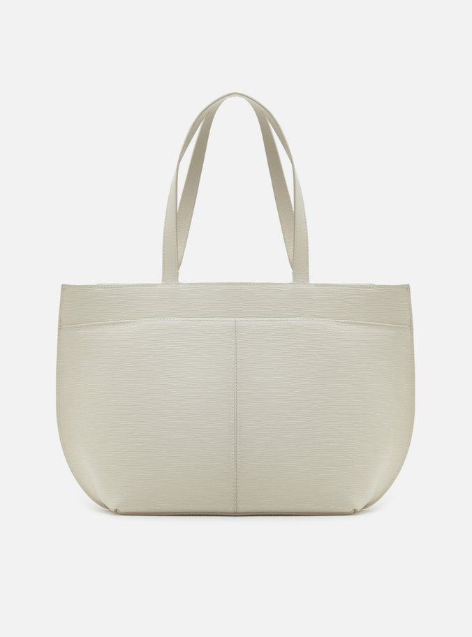 Bolsa Shopping Off-White Couro Abraccio Grande