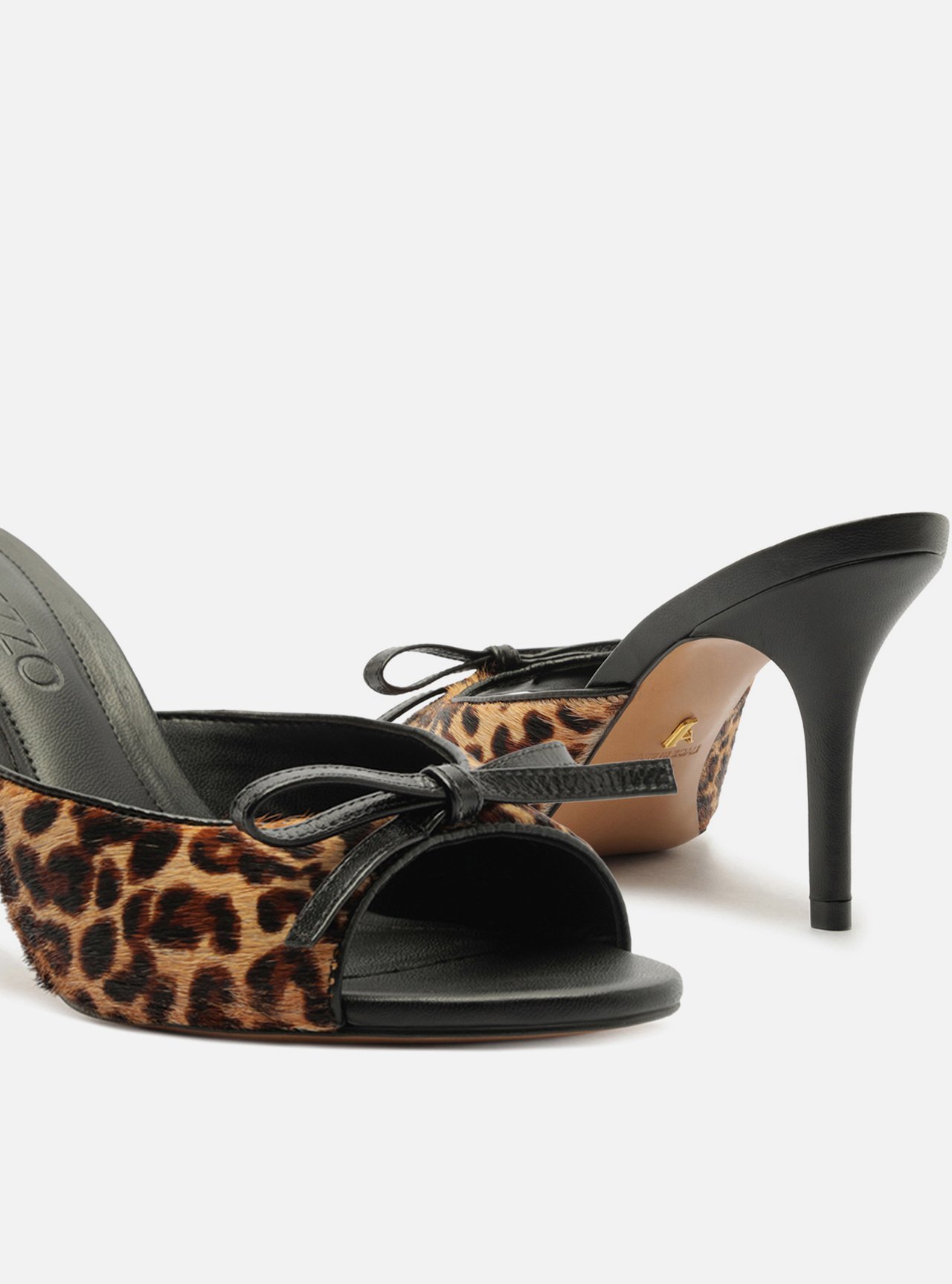 Mule Animal Print Pelo Salto Médio Fino Laço — foto 4