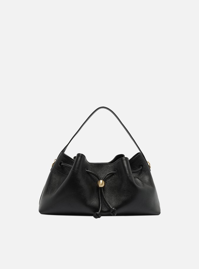 Bolsa Bucket Preta Couro Média Knot