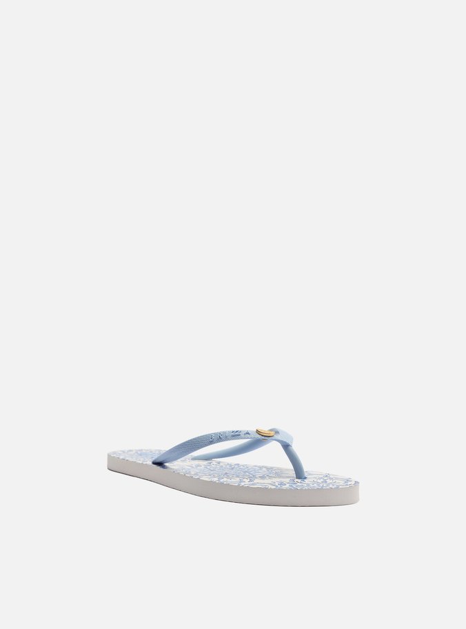 Chinelo de Dedo Azul Estampado