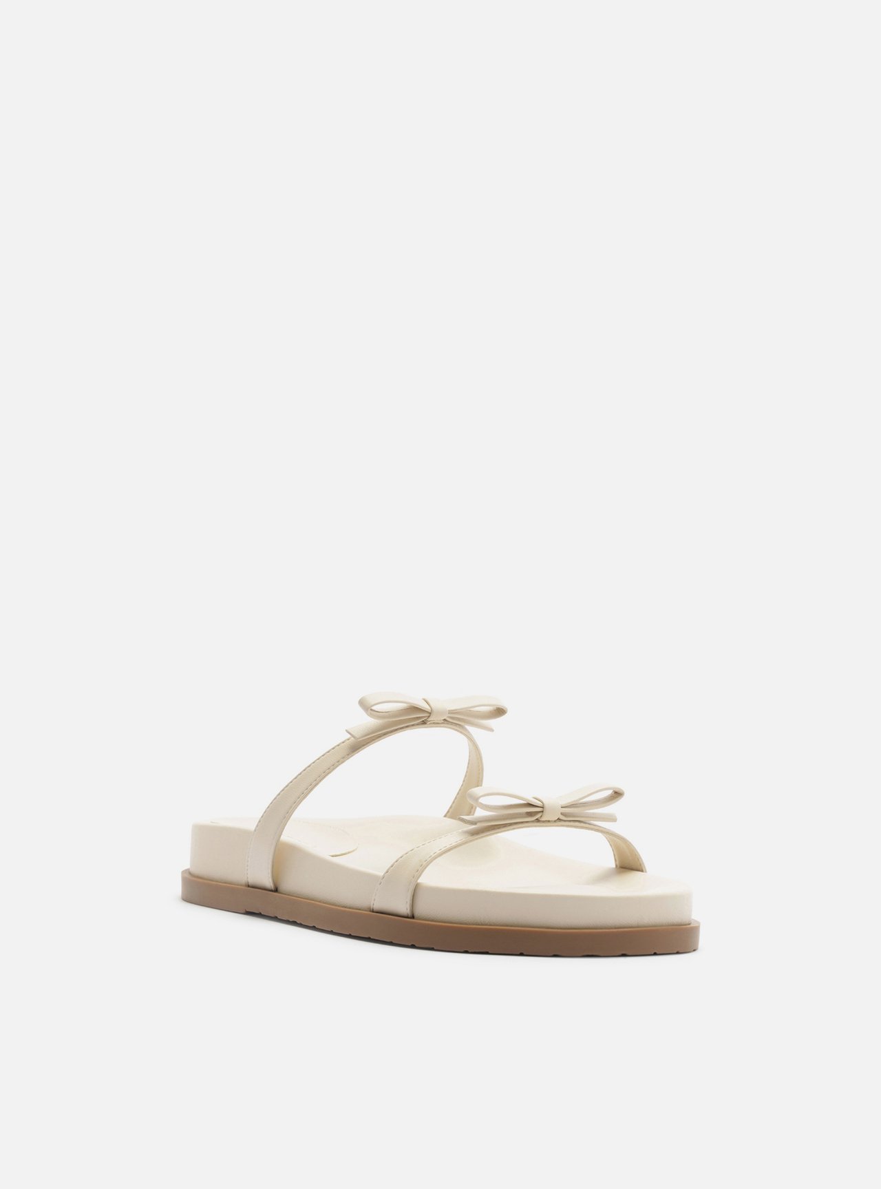 Sandália Papete Off White Tiras Laços — foto 2