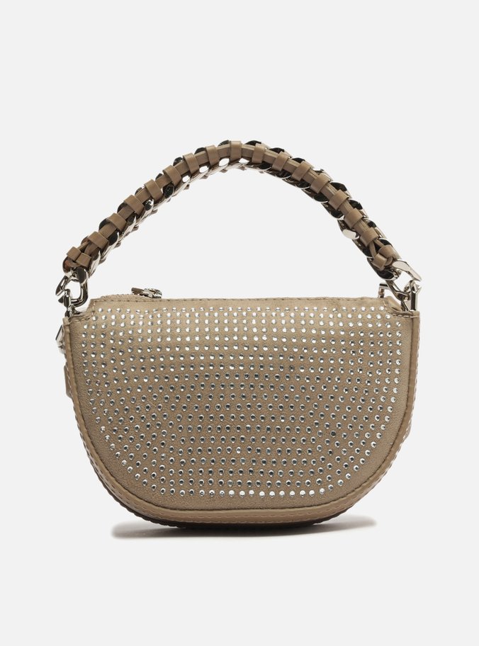 Bolsa Tiracolo Marrom Suede Paloma Pequena Strass