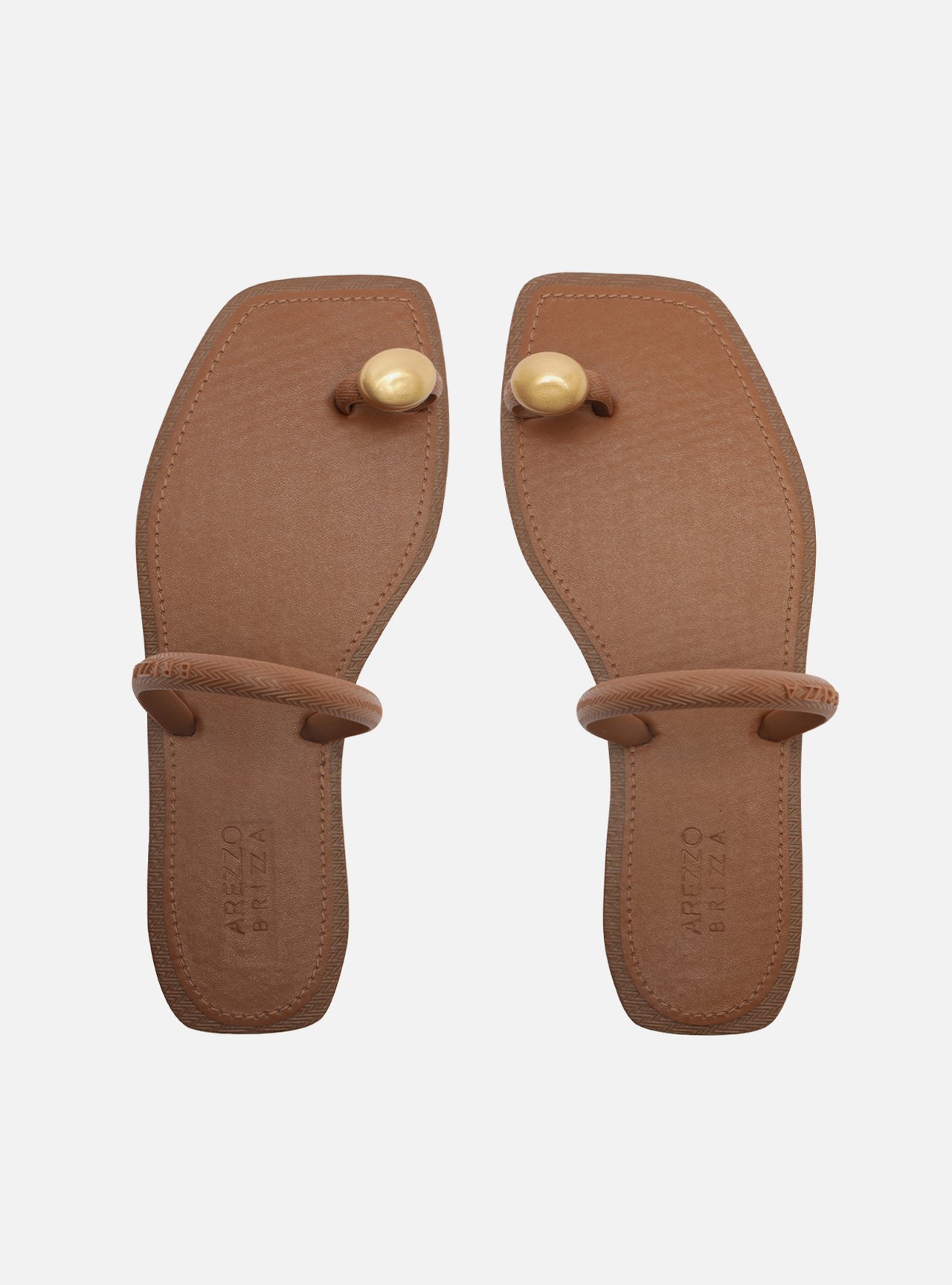 Chinelo de Dedo Marrom Tira V Brizza — foto 1