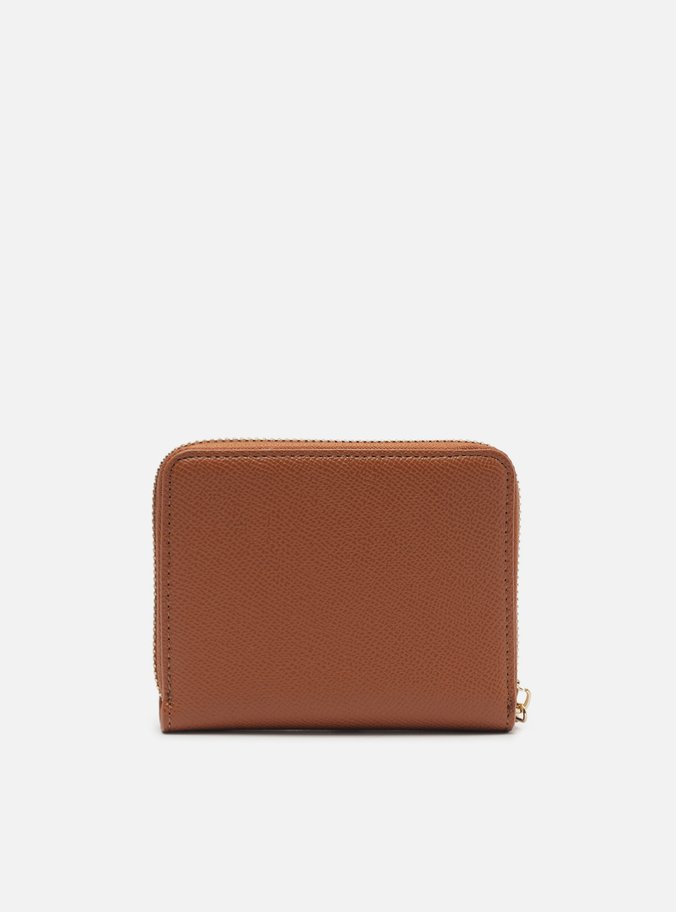 Carteira Marrom Pequena Bolso Zíper