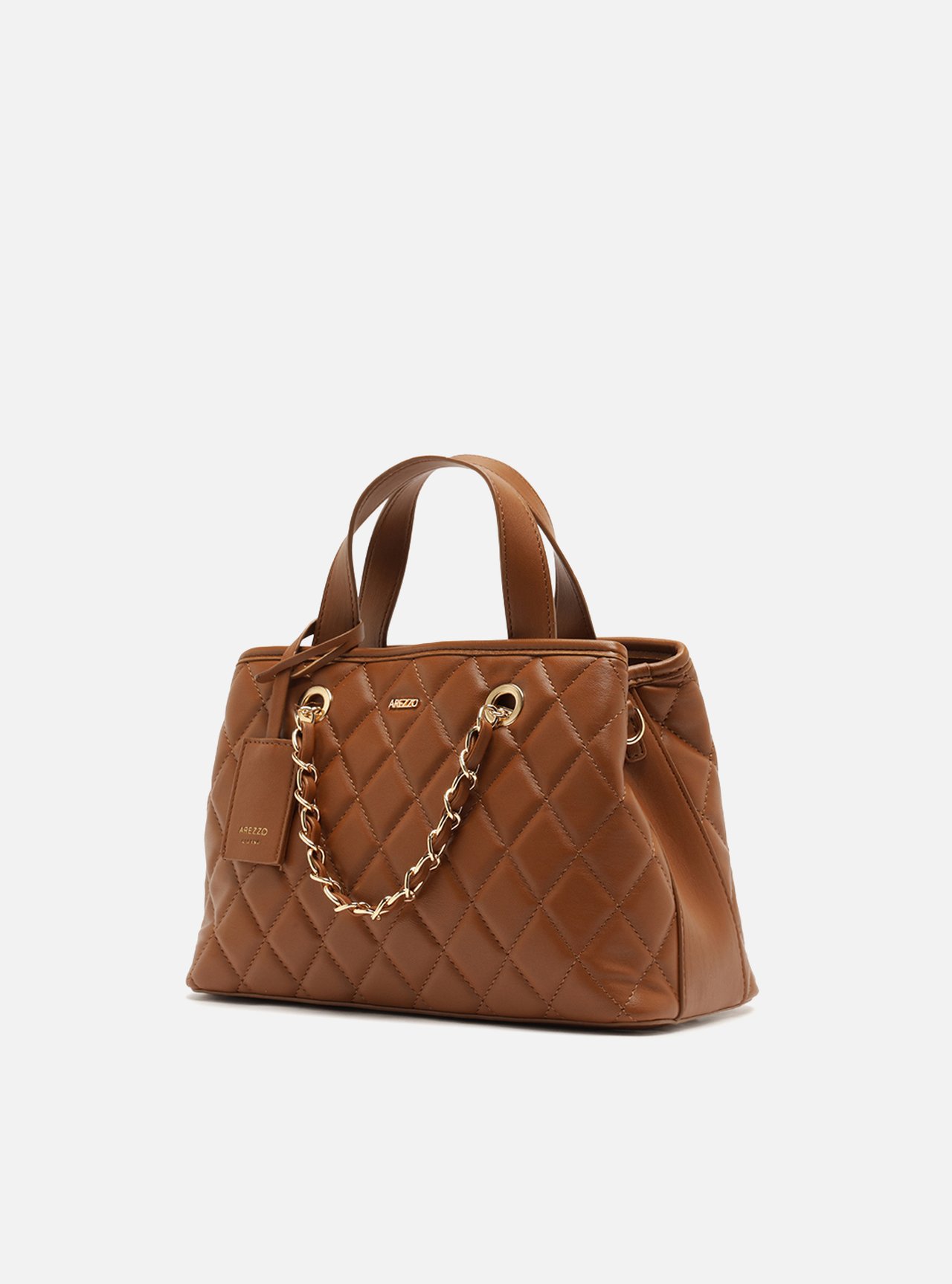 Bolsa Tote Marrom Média Matelassê Corrente — foto 2