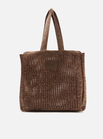 Bolsa Shopping Marrom Metal Mônaco Grande