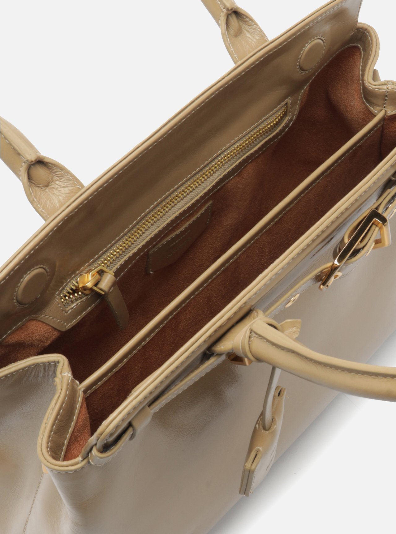 Bolsa Tote Cinza Couro Grande Bag Charm Victória — foto 4