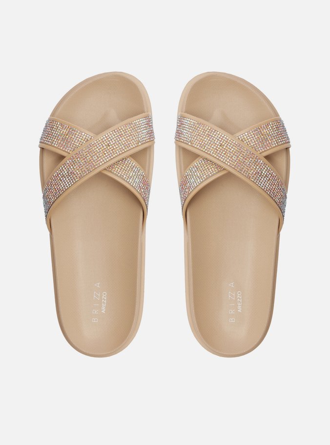 Slide Bege Strass Lara Brizza