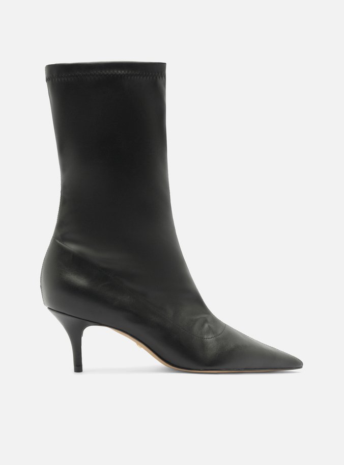 Bota Preta Salto Alto Bico Fino