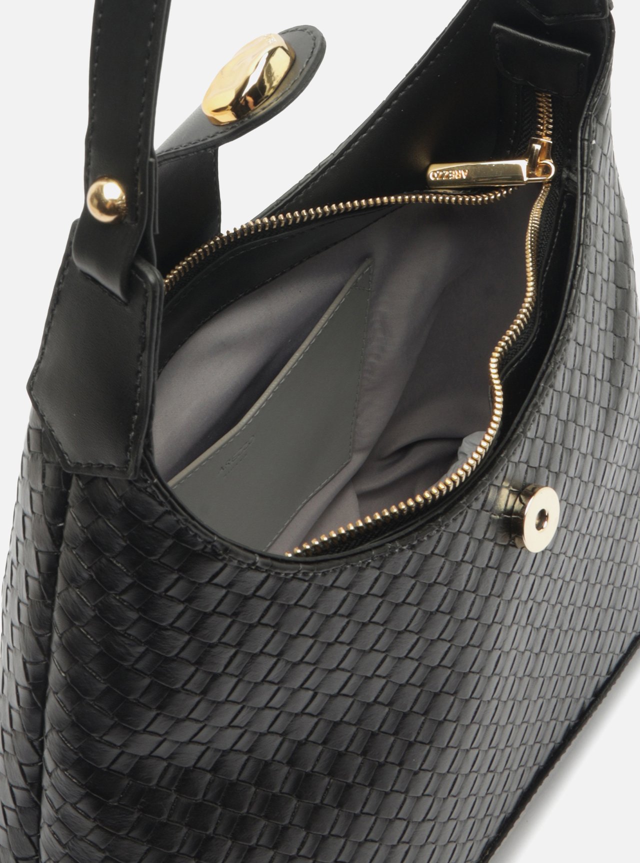 Bolsa Hobo Preta Média Tressê — foto 4