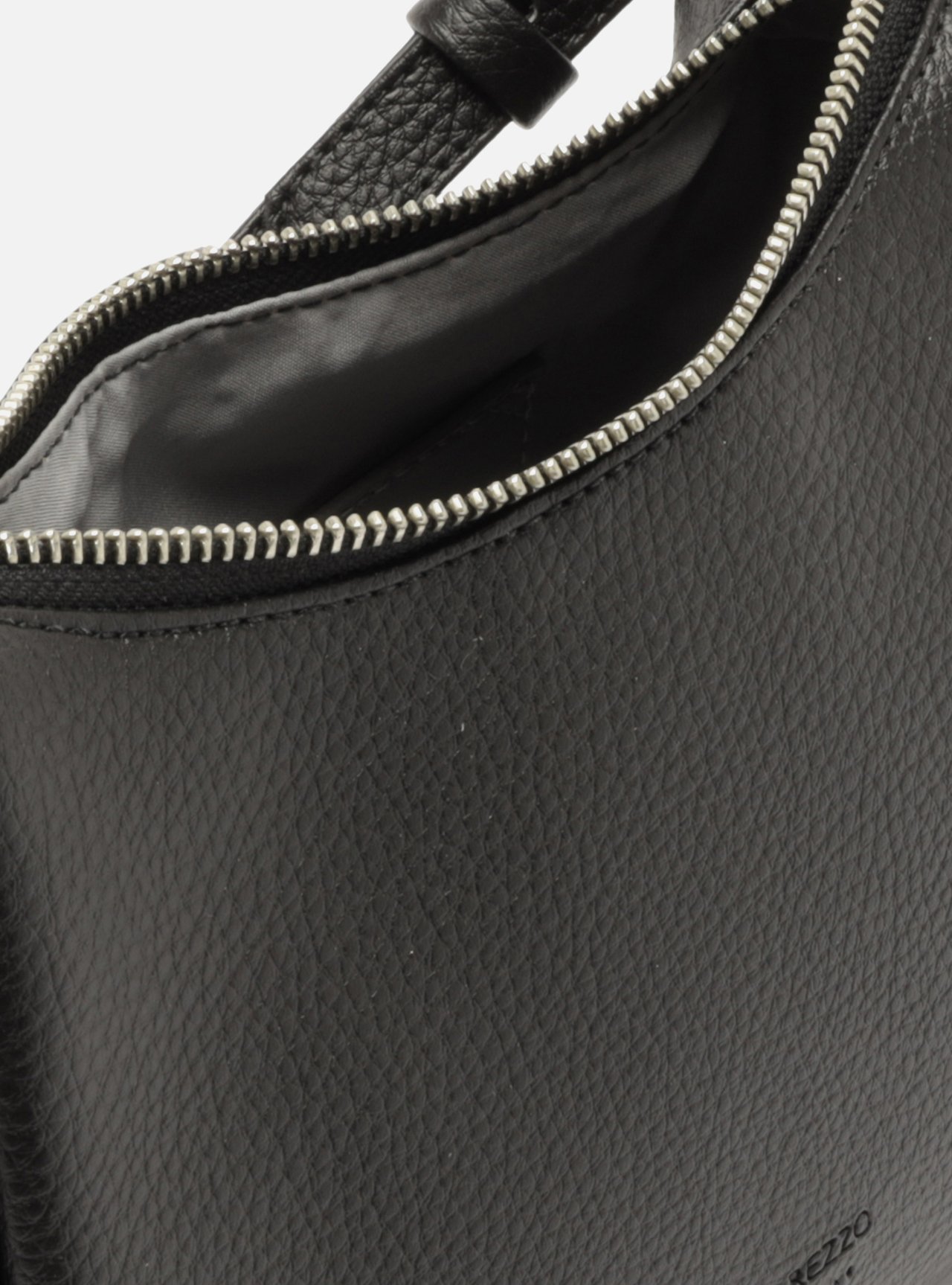 Bolsa Tiracolo Preta Granulada Metais — foto 4