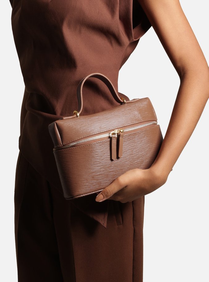 Bolsa Tiracolo Marrom Couro Média