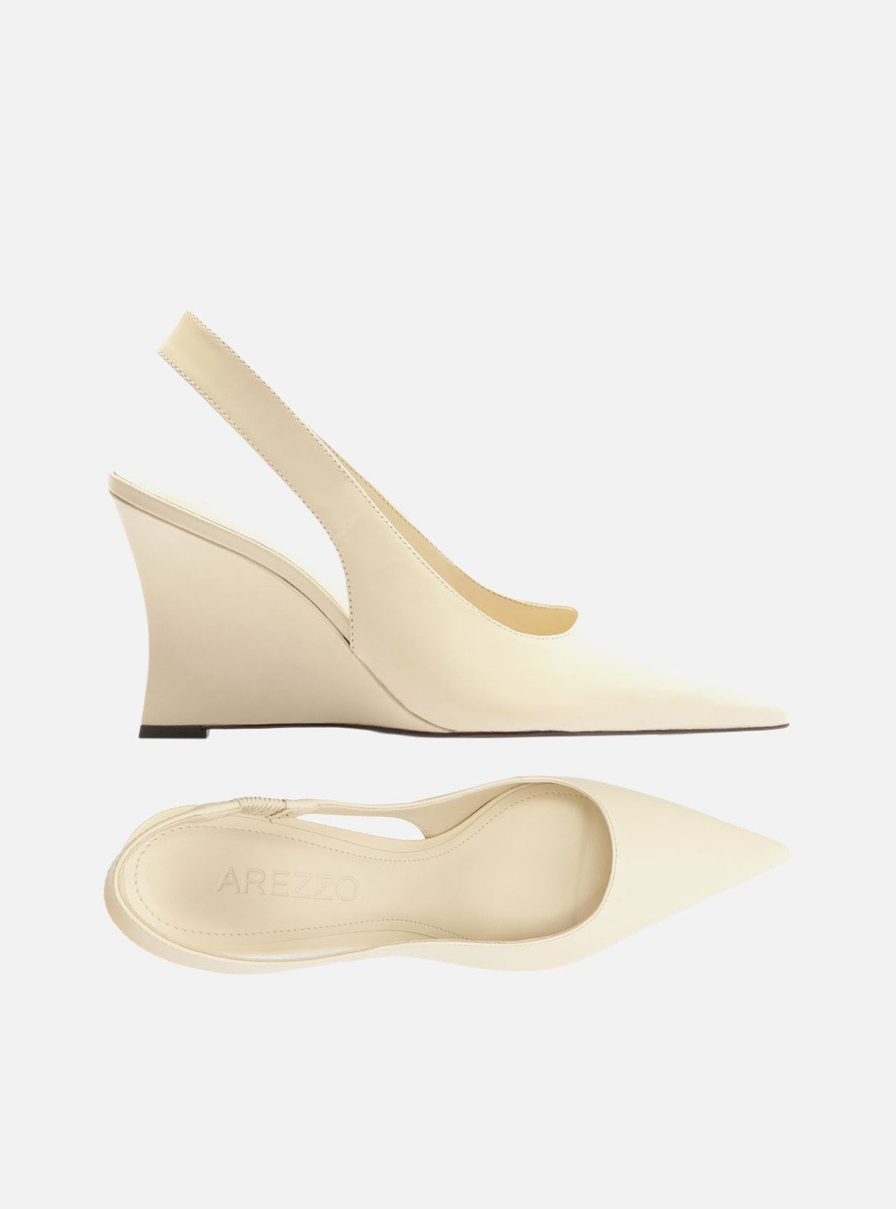 Scarpin Branco Couro Anabela Slingback — foto 5