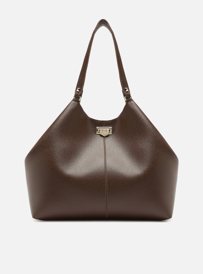 Bolsa Shopping Marrom Grande Encaixe Metal