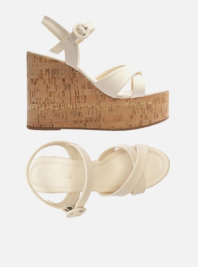 Sandália Off-White Plataforma Natural