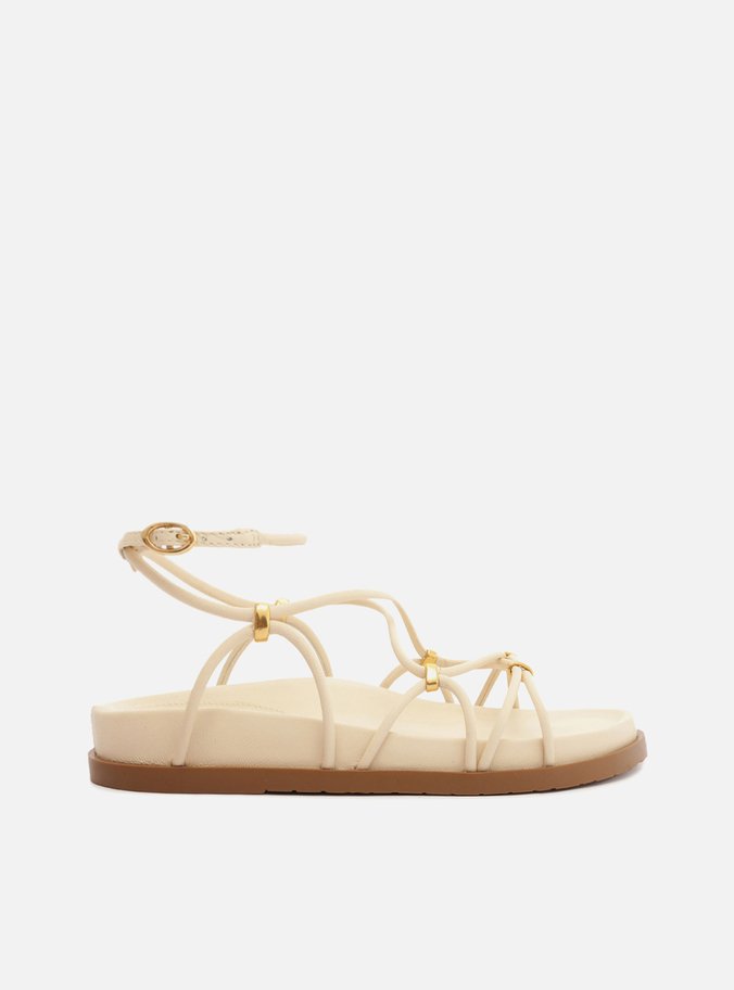 Sandália Rasteira Off-White Tiras Elos