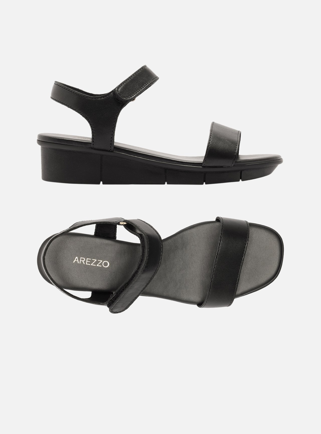 Sandália Preta Couro Flatform Comfort — foto 6