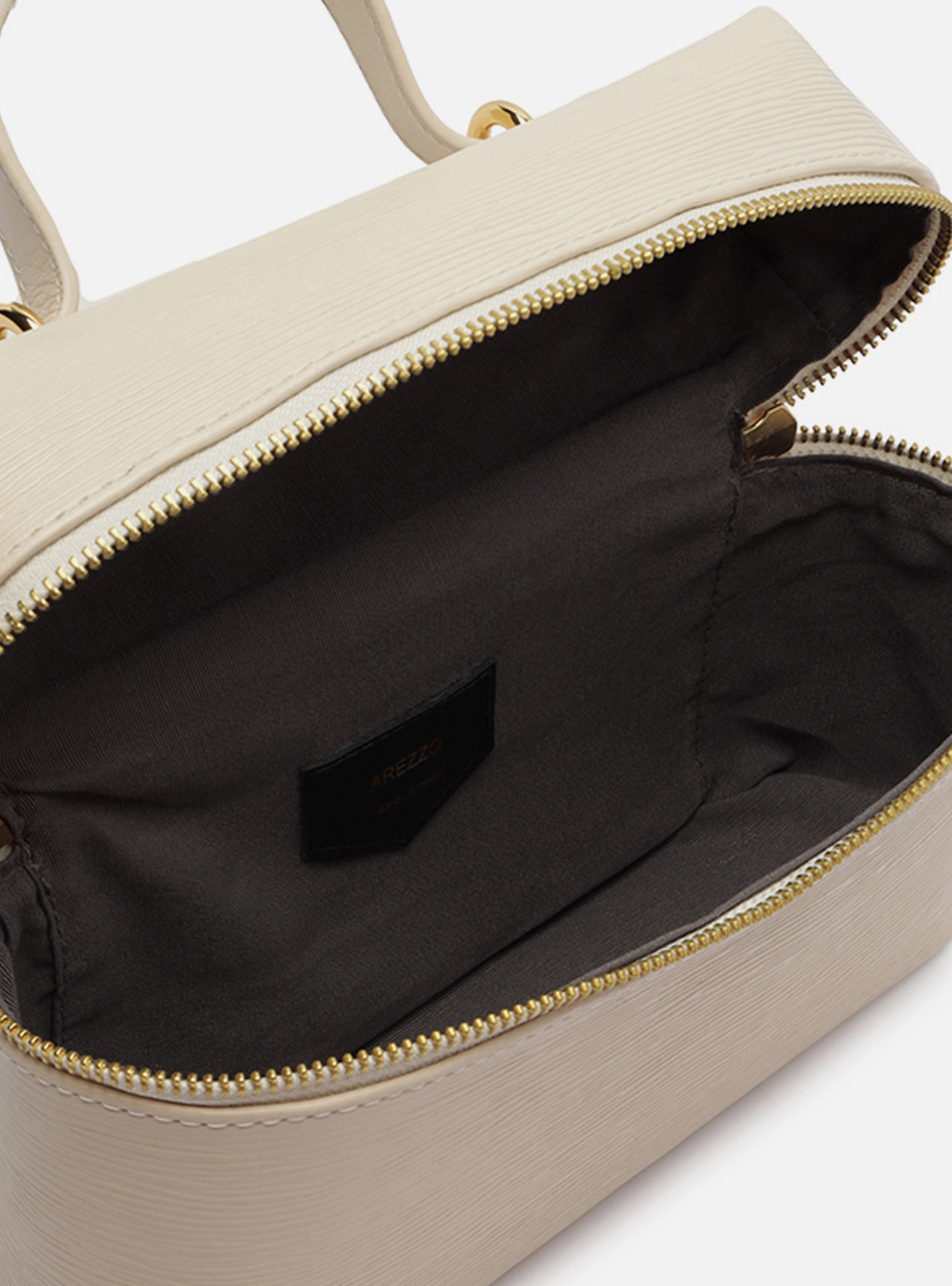 Bolsa Tiracolo Off White Couro Média — foto 4