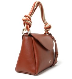 Bolsa Satchel Marrom Couro Loren Pequena Bolsa Satchel Marrom Couro Loren Pequena