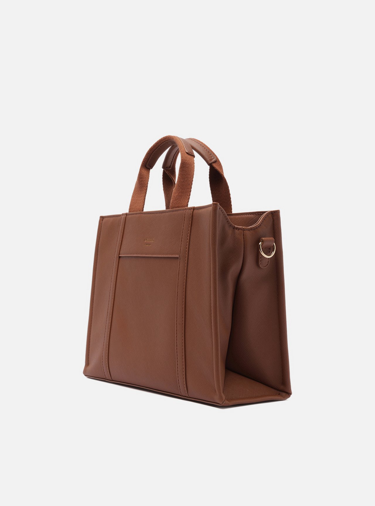 Bolsa Tote Marrom Média Bolso Frontal — foto 2