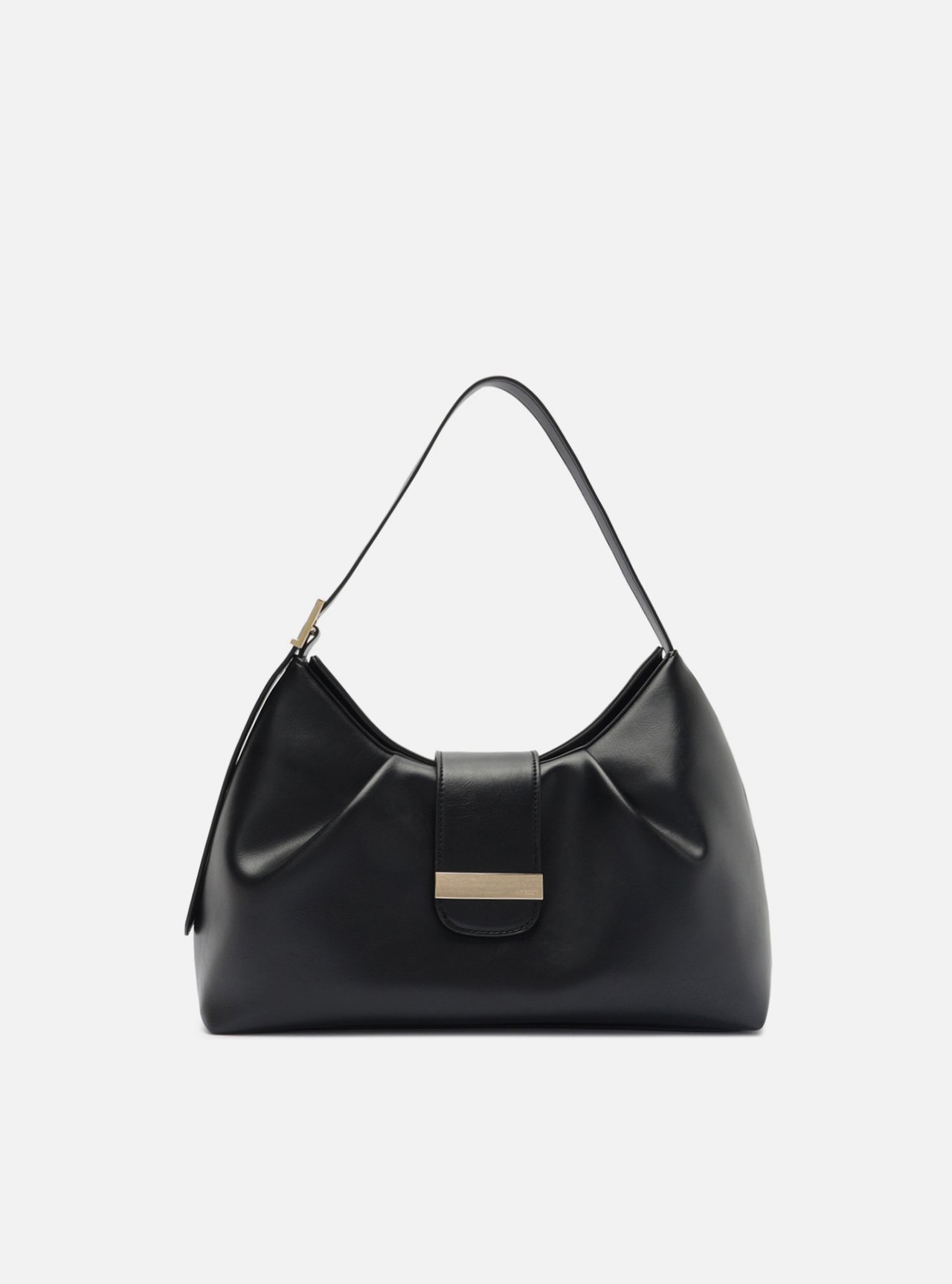 Bolsa Tiracolo Preta Média Soft Metais — foto 1